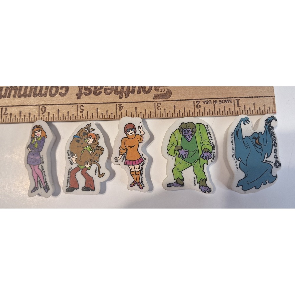 Vintage 1998 Scooby-Doo Erasers Set Hanna-Barbera Shaggy Velma Daphne Monsters